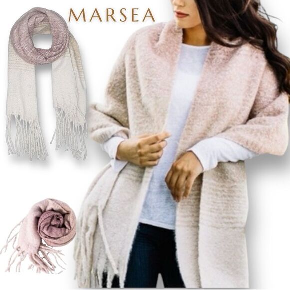 MAR SEA Women’s Ombré Wrap Scarf in Rosewood Combo One Size - Picture 2 of 15